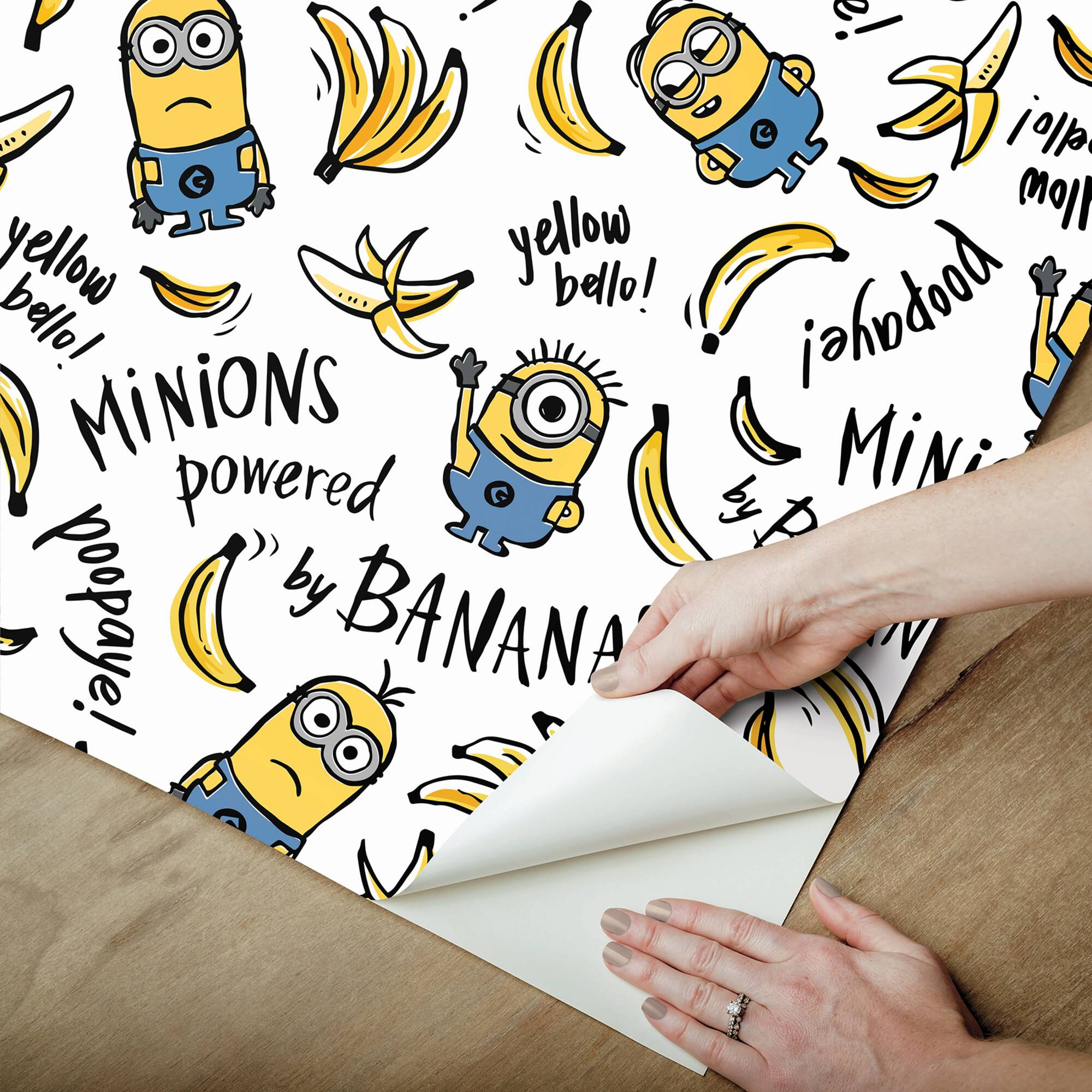 RoomMates Minions Powered by Bananas Peel & Stick Wallpaper